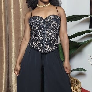 Terani Couture Black Lace Corset Top Sz:8